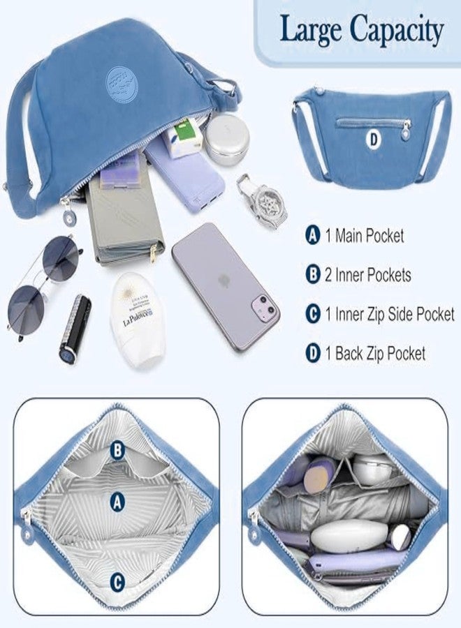 موكا حقيبة كتف نسائية من MOCA، حقيبة يد أنيقة بحزام كتف للنساء، خفيفة الوزن للاستخدام اليومي في السفر والمكتب والاستخدام غير الرسمي، تصميم متين (أزرق داكن) - Image 4